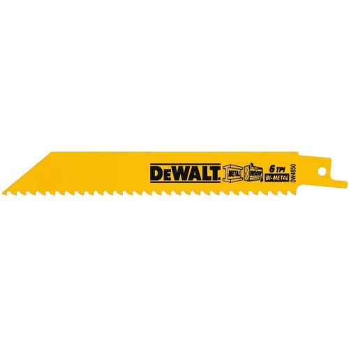  DEWALT Reciprocating Saw Blades, Straight Back, 6-Inch, 6 TPI, 5-Pack (DW4850)