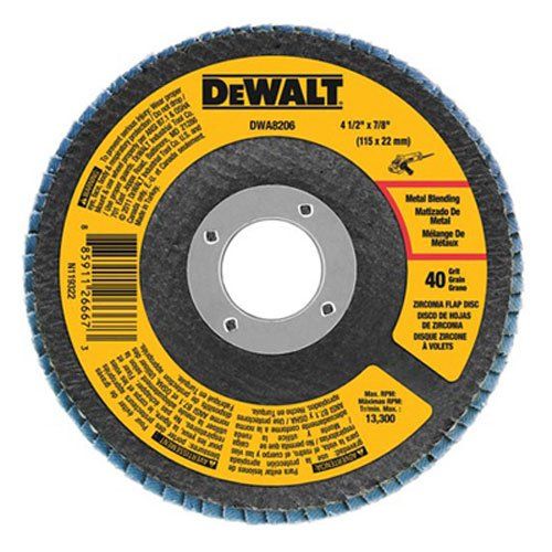  DEWALT DWA8207 60 Grit Zirconia T29 Flap, 4-1/2-Inch X 7/8-Inch