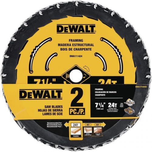  DEWALT DWA1714242 7-1/4-Inch 24-Tooth Circular Saw Blade, 2-Pack