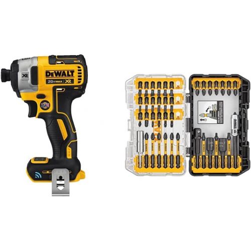  DEWALT DCF888B 20V MAX XR Brushless Tool Connect Impact Driver Kit (Tool Only) with DEWALT DWA2T40IR IMPACT READY FlexTorq Screw Driving Set, 40-Piece