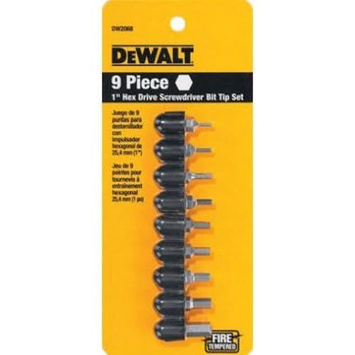  DEWALT DW2068 Hex Insert Bit Set, 9-Piece per Pack, Sold as 3 Pack, 27-Piece Total