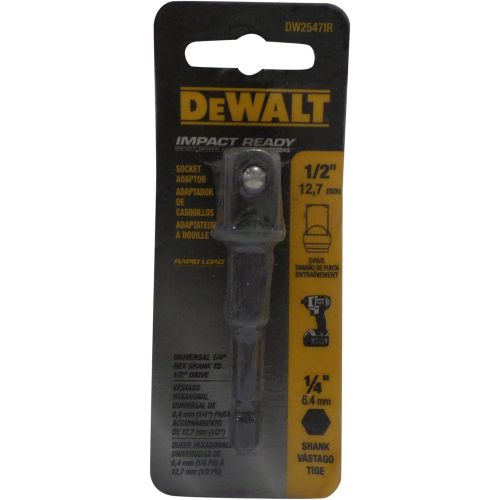  DEWALT DW2547Ir 1/4-Inch Hex Shank To 1/2-Inch IMPACT READY Socket Adaptor