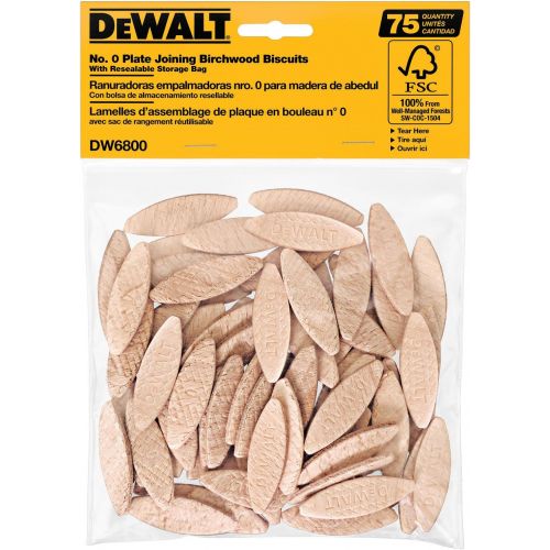  DEWALT Joiner Biscuits, No.0 Size, 75-Piece (DW6800)