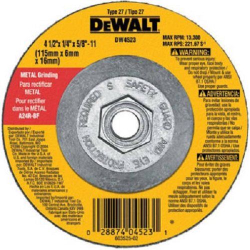  DeWalt DW4523 4-1/2 x 1/4 x 5/8-11 Metal Grinding Wheels - Quantity 15