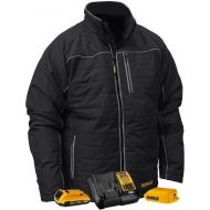 DEWALT Mens Black Quilted Polyfil Heated Jacket Kit with 20-Volt/2.0 AMP Battery and Charger (Large)