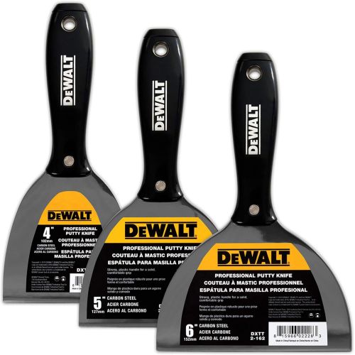  DEWALT Carbon Steel Putty Knife 3-Pack | 4/5/6-Inches | DXTT-3-160