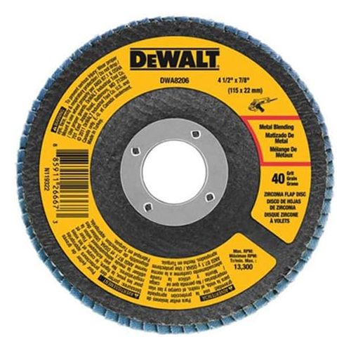  DEWALT DWA8206H 40 Grit Zirconia T29 Flap Disc, 4-1/2-Inch x 5/8-11-Inch