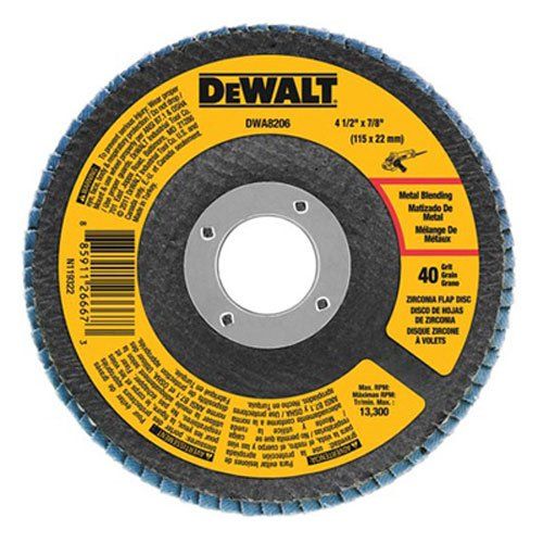  DEWALT DWA8206H 40 Grit Zirconia T29 Flap Disc, 4-1/2-Inch x 5/8-11-Inch