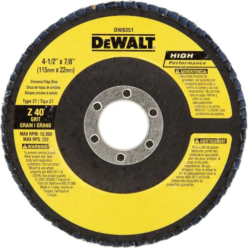  DEWALT DW8359 4-1/2-Inch by 5/8-Inch-11 120g Type 27 HP Flap Disc