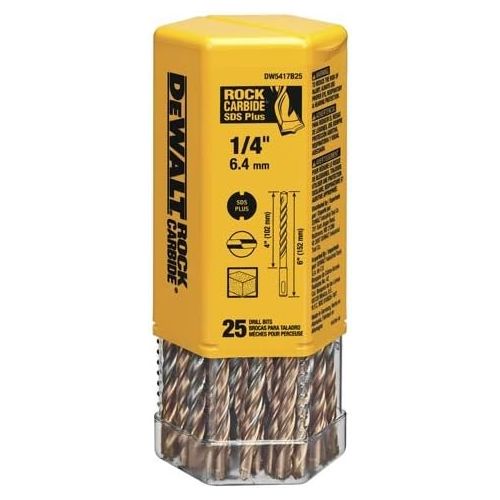  DeWalt DW5427B25 3/8 x 4 x 6 Rock Carbidetm SDS+ Hammer Bit (Bulk 25),