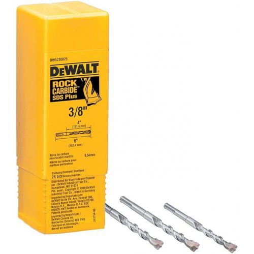 DeWalt DW5427B25 DeWalt 3/8 x 4 x 6 Rock Carbide SDS+ Hammer Bit (Bulk 25)