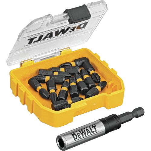  DEWALT FlexTorq Impact Driver Bit Set, Phillips, 1/4-Inch x 1-Inch, 15-Piece (DWA3HLD1PH2-15)