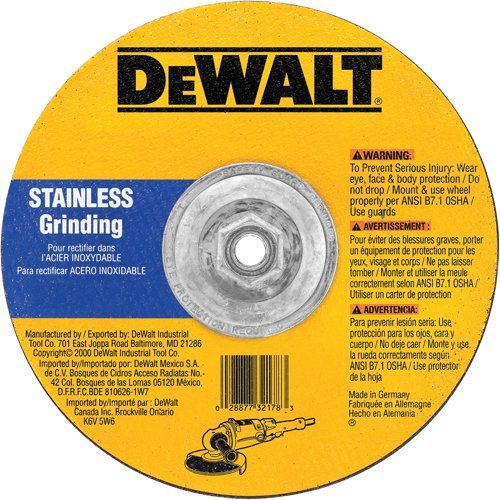  DEWALT DW8452H T27 Stainless Steel Cutting/Grinding Wheel, 5/8-11 Arbor, 4-1/2-Inch by 1/8-Inch