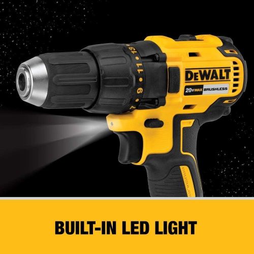  DEWALT DCD777C2 20-Volt MAX Lithium-Ion Cordless Brushless Compact Drill Driver with (2) Batteries 1.3Ah, Charger and Bag (Non-Retail Packaging)