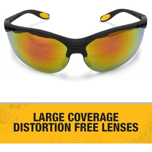  Dewalt DPG58-6C Reinforcer Fire Mirror High Performance Protective Safety Glasses with Rubber Temples