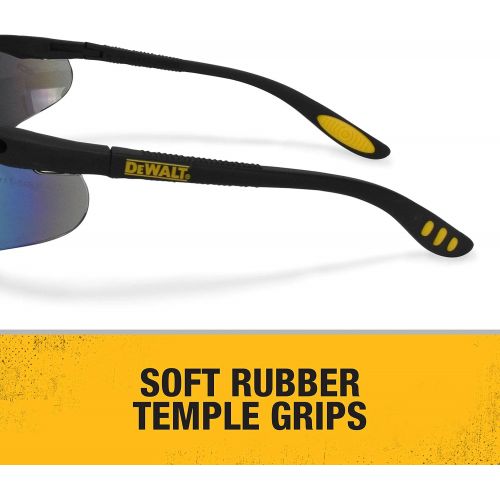  Dewalt DPG58-6C Reinforcer Fire Mirror High Performance Protective Safety Glasses with Rubber Temples