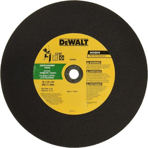  DEWALT DW8009 Concrete Cut Chop Saw Wheel, 10-Inch X 1/8-Inch X 5/8-Inch