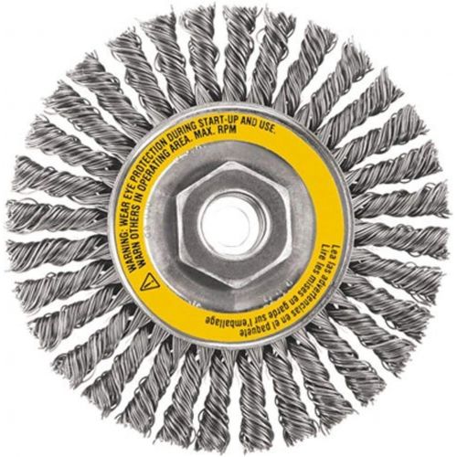  DEWALT Wire Wheel, Stainless, Stringer Bead , 4-Inch x 5/8-Inch, 11 HP, .020-Inch (DW49204)