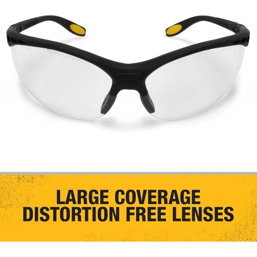  Dewalt DPG58-1C Reinforcer Clear Lens High Performance Protective Safety Glasses with Rubber Temples