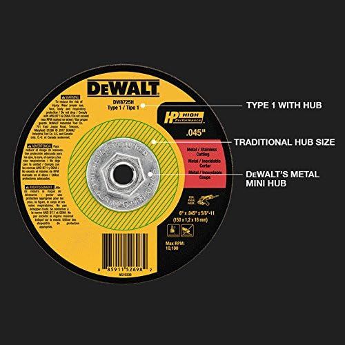  DEWALT DW8062H 4-1/2 X .045 X 5/8-11 HP Type 1 Cutting Wheel