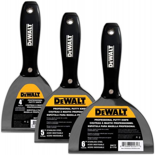  DEWALT Stainless Steel Putty Knife 3-Pack | 4/5/6-Inches | DXTT-3-170