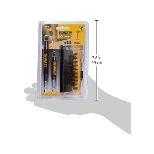  Dewalt Extreme Impact Torsion screwdriver bit, set of 14piecesPack of 1, DT70574T QZ