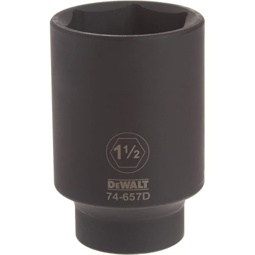  DEWALT Deep Impact Socket, SAE, 1/2-Inch Drive, 1-1/2-Inch, 6-Point (DWMT74657OSP)