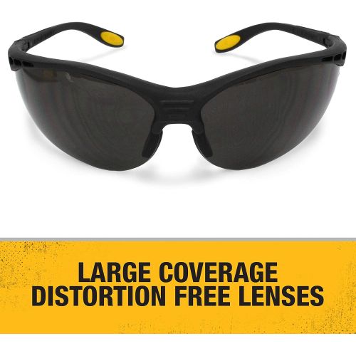  Dewalt DPG58-2C Reinforcer Smoke Lens High Performance Protective Safety Glasses with Rubber Temples