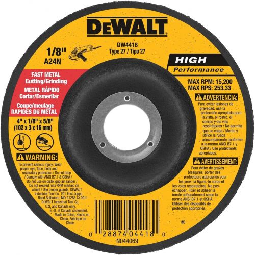  DEWALT DW4418 4-Inch by 1/4-Inch by 5/8-Inch General Purpose Metal Cutting Wheel