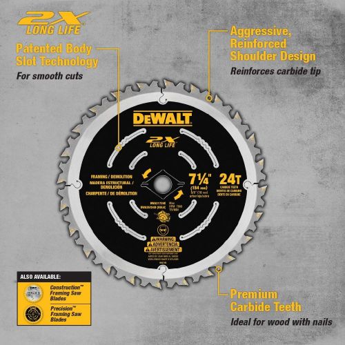  DEWALT DWA35724DB10 Demolition Saw Blade (10 Pack), 7-1/4