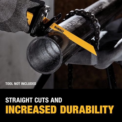  DEWALT Reciprocating Saw Blades, Tapered Back, Bi-Metal, 9-Inch 6-TPI, 5-Pack (DW4803)