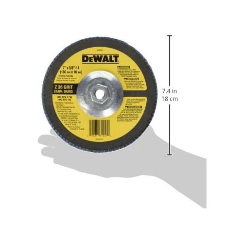  DEWALT DW8327 7-Inch by 5/8-Inch-11 36 Grit Zirconia Angle Grinder Flap Disc