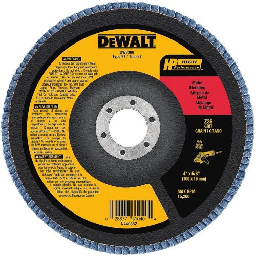  DEWALT DW8300 4-Inch by 5/8-Inch 36 Grit Zirconia Angle Grinder Flap Disc