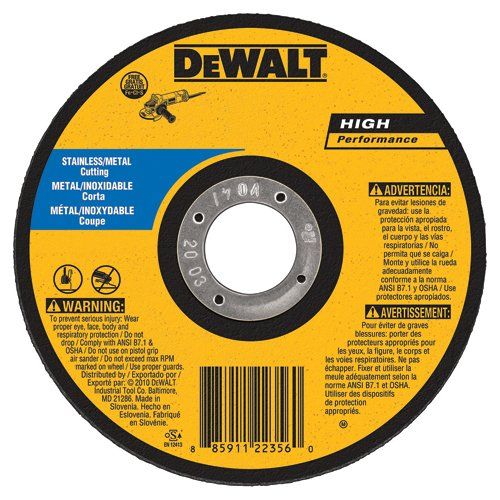  DEWALT DW8725S Cfree Thin Cutoff Wheel, 6-Inch x .045-Inchx 7/8-Inch