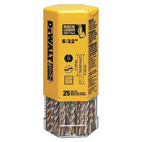  DeWalt DW5401B25 DeWalt 5/32 x 4-1/2 x 6-1/2 Rock Carbide SDS+ Hammer Bit (Bulk 25)