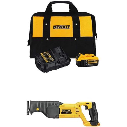  DEWALT DCS380B 20-Volt MAX Li-Ion Reciprocating Saw Bare Tool with 5.0 Ah starter kit