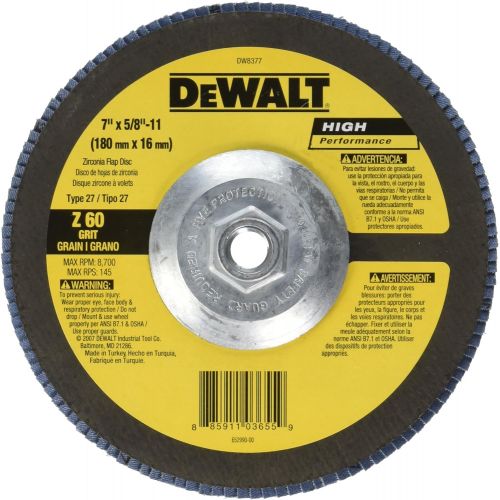 DEWALT DW8377 7-Inch by 5/8-Inch-11 60g Type 27 HP Flap Disc