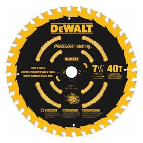  DEWALT 7-1/4 Circular Saw Blade, Precision Framing, 40-Tooth (DW3194)