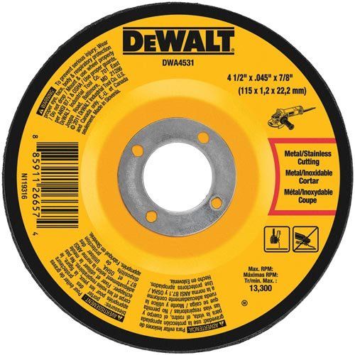  DEWALT DWA4531 T27 Metal Cut-Off Wheel, 4-1/2-Inch X .045-Inch X 7/8-Inch