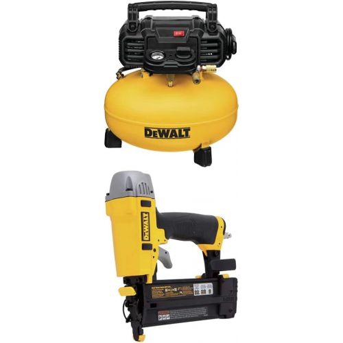  DEWALT DWFP55126 6-Gallon 165 PSI Pancake Compressor with DWFP12231 Pneumatic 18-Gauge 2-Inch Brad Nailer Kit