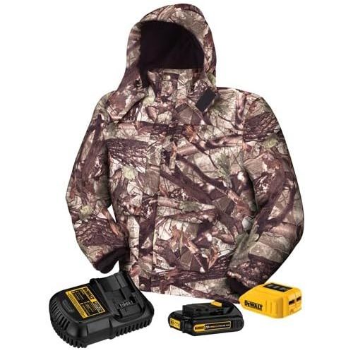  DEWALT DCHJ062C1-S 20V/12V MAX Camo Heated Jacket Kit, Small