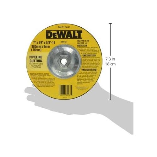  DEWALT DW8437 7-Inch by 1/8-Inch by 5/8-Inch-11 Pipeline Cutting Wheel