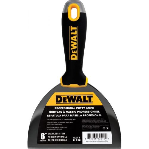  DEWALT 6 Putty Knife | Stainless Steel w/Soft Grip Handle | DXTT-2-142