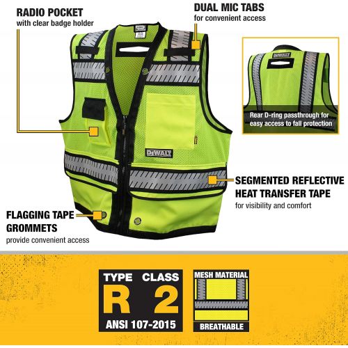  DEWALT DSV521-XL Class 2 Heavy Duty Surveyor Vest, X-Large, Multi, One Size