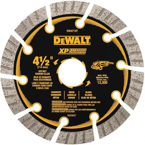  DEWALT DW4713T 4-1/2 XP Turbo Seg Diamond Blade