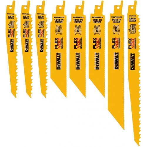  DEWALT DWAFV48SET FLEXVOLT Reciprocating Saw Blade Set, 8 Piece