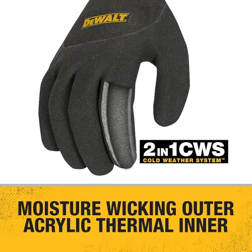  Dewalt DPG737XL Thermal Insulated Grip Glove 2 In 1 Design, Extra Large,Black