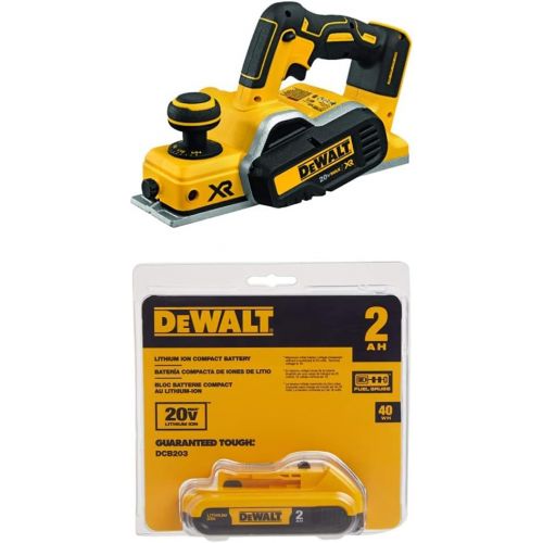  DEWALT DCP580B 20V MAX Brushless Planer and DCB203 20V Max 2.0AH Compact XR Li-Ion Battery Pack