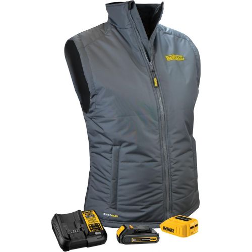  DEWALT DCHVL10C1 20-Volt/12-Volt Womens Heated Quilted Gray Vest Jacket, Large