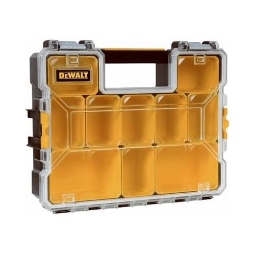  DeWalt 17.5 in. L x 14 in. W x 4.5 in. H Storage Organizer Plastic 10 section Yellow